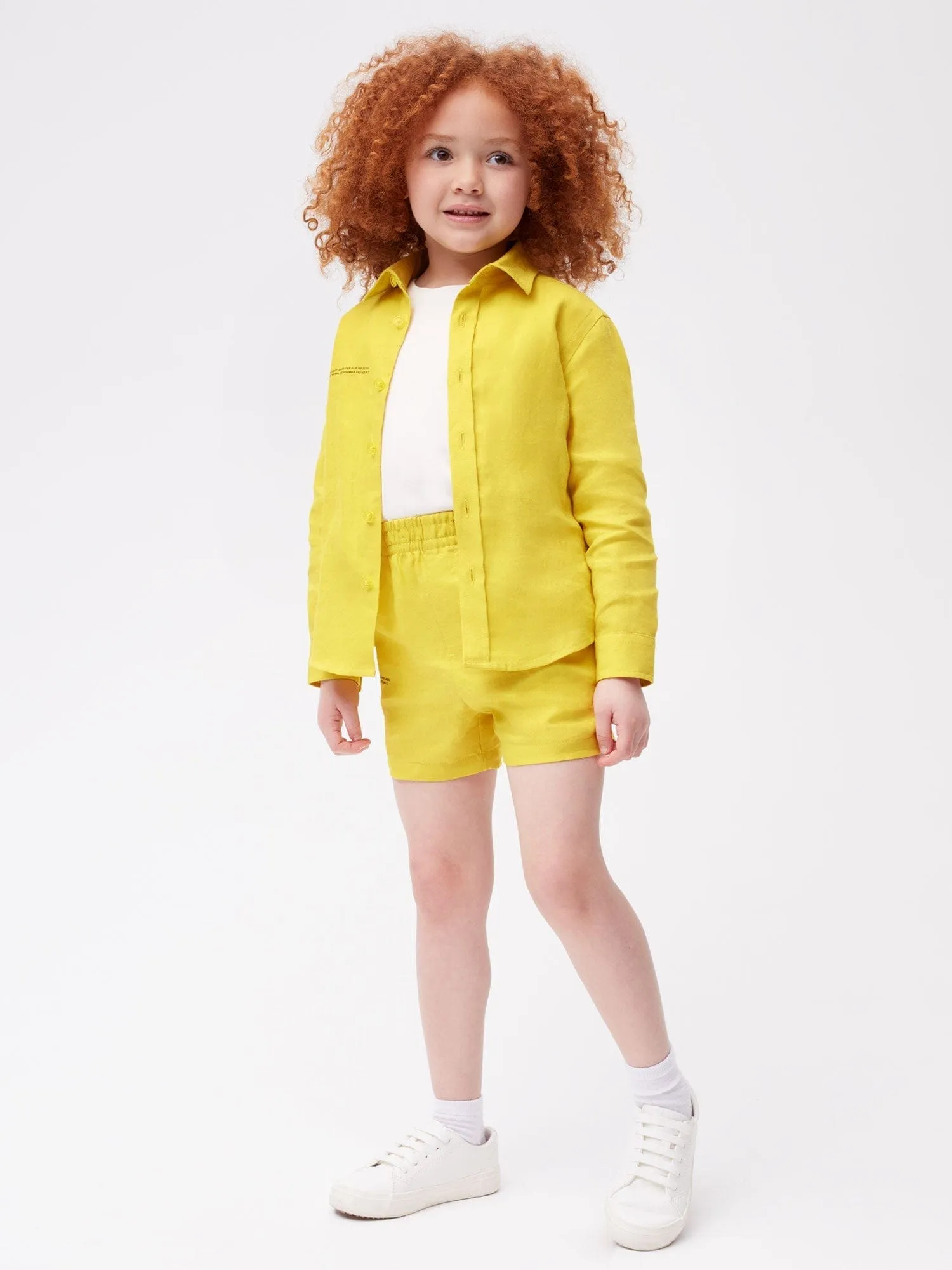 Archive Kids Aloe Linen Shorts—sunshine yellow