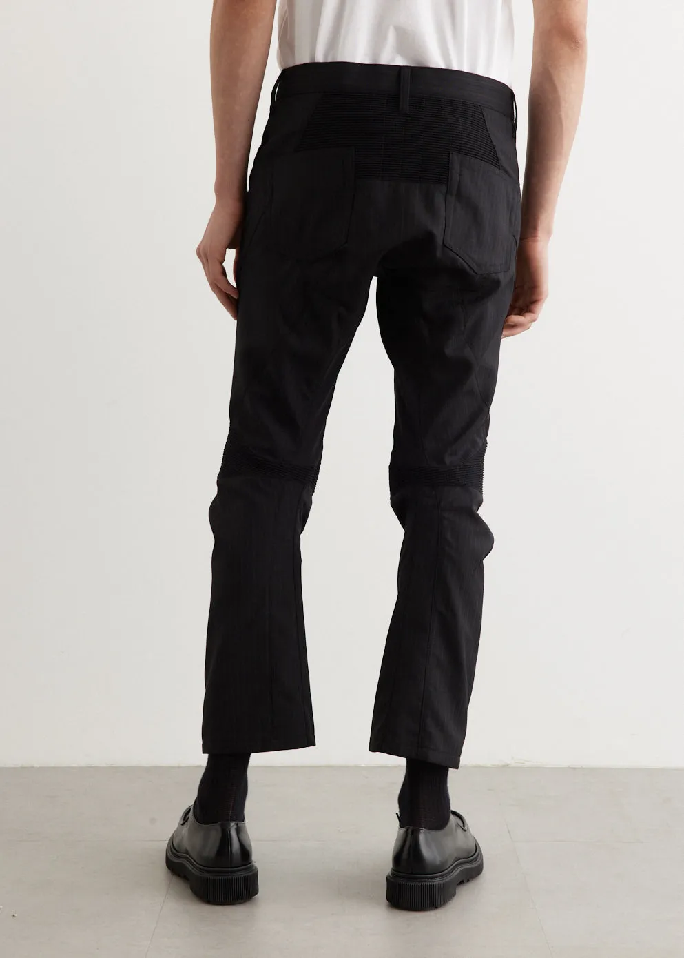 Articulated Wool Stripe Trousers
