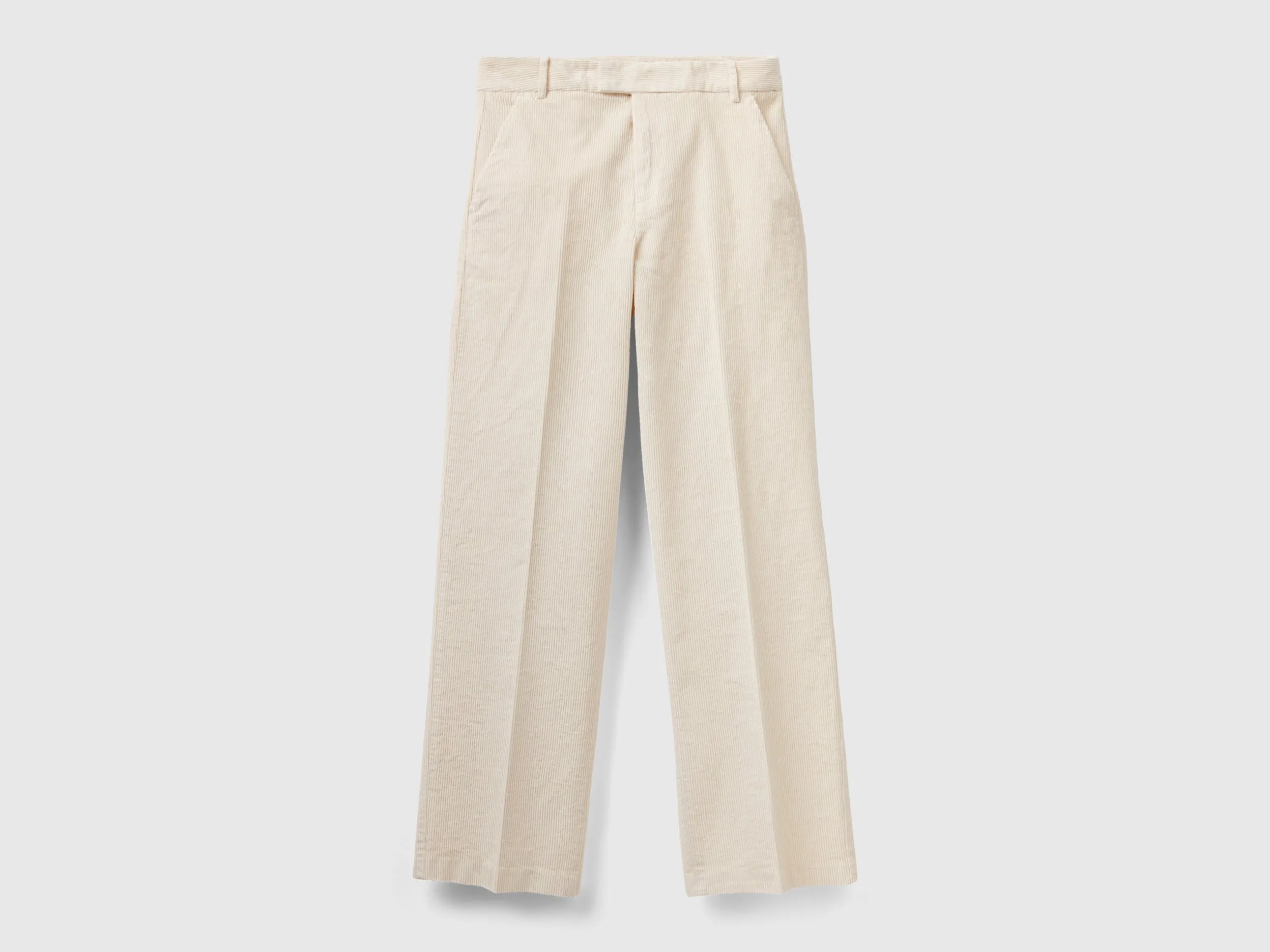 Corduroy Fabric Beige Pants