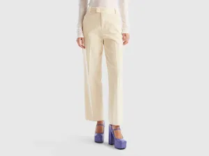 Corduroy Fabric Beige Pants
