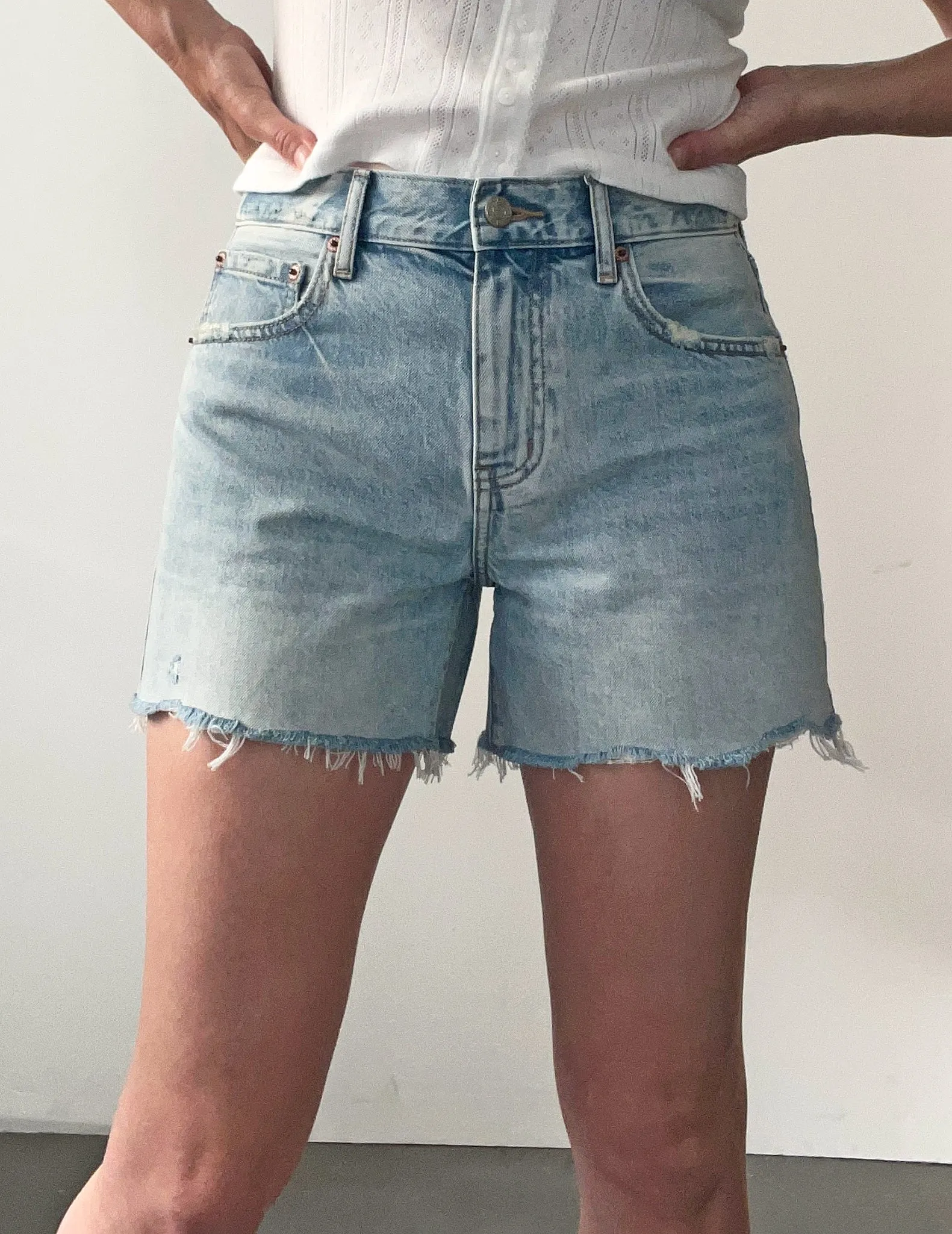 Daze Crossroads Mid-Rise Relaxed Denim Shorts