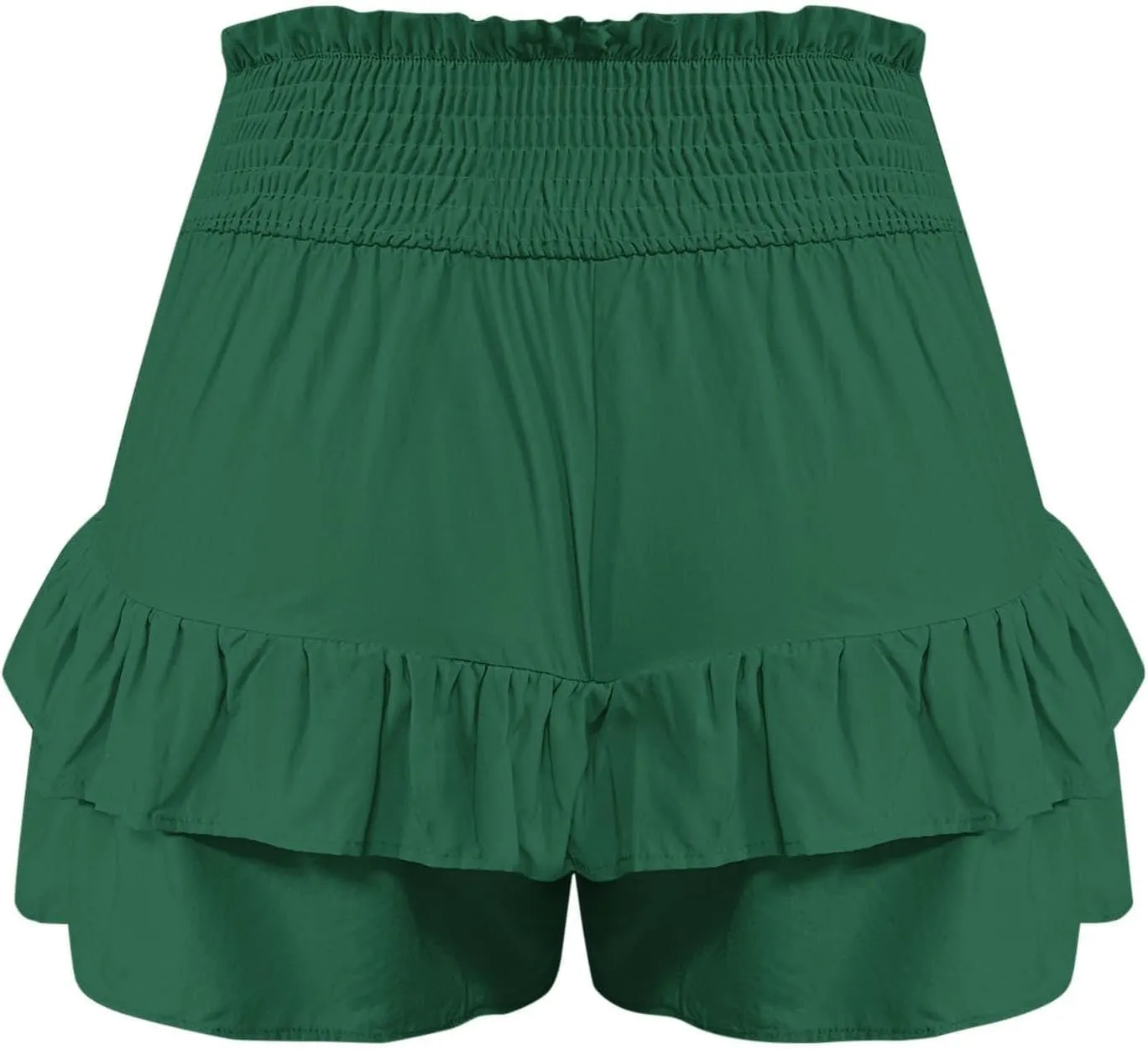 High Waisted Ruffle Shorts for Women Pleated Hem Casual Athletic Culottes Bermuda Shorts 2024 Summer Trendy Clothes