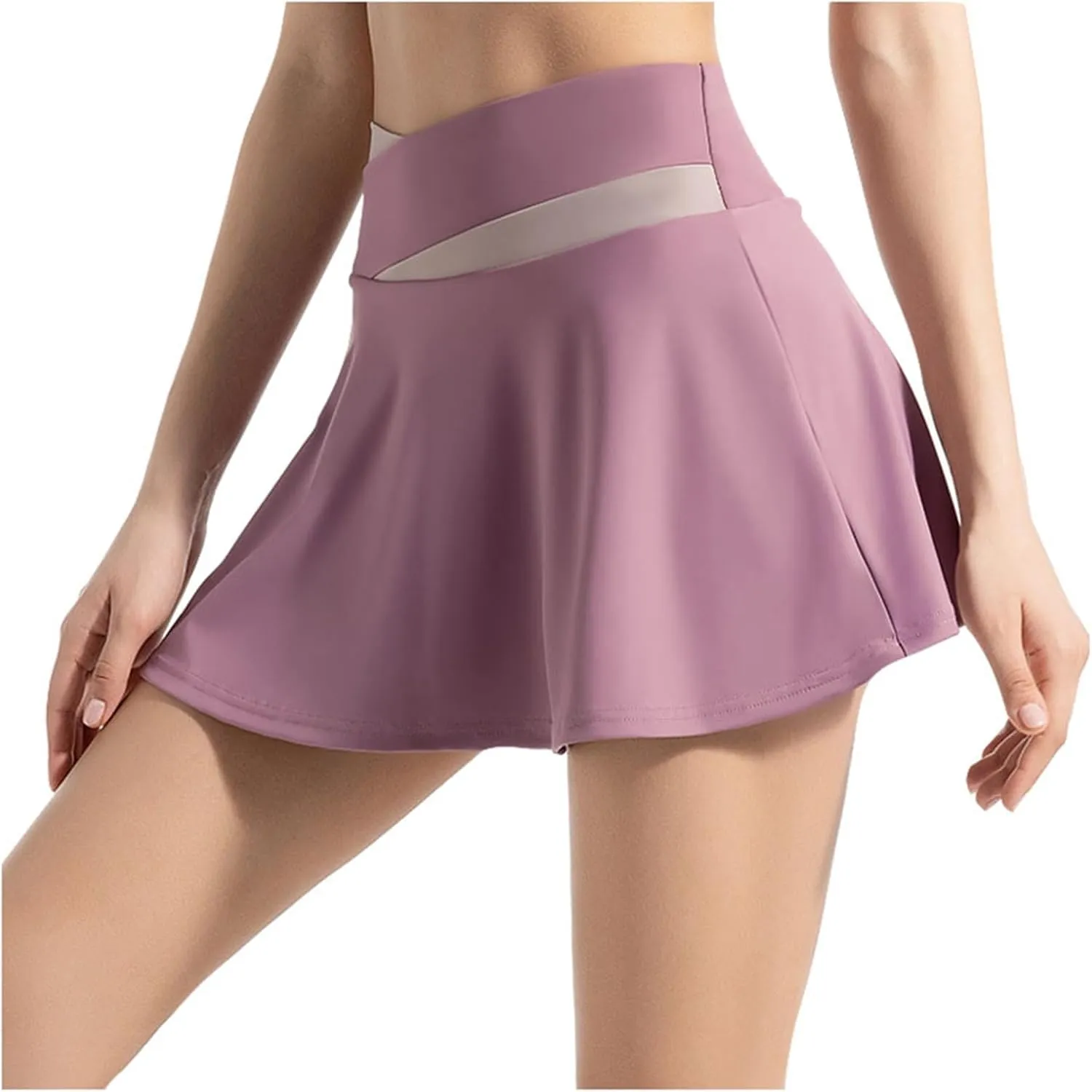 High Waisted Shorts for Women Crossover Tummy Control Biker Shorts Skorts Skirts Workout Yoga Pants Running