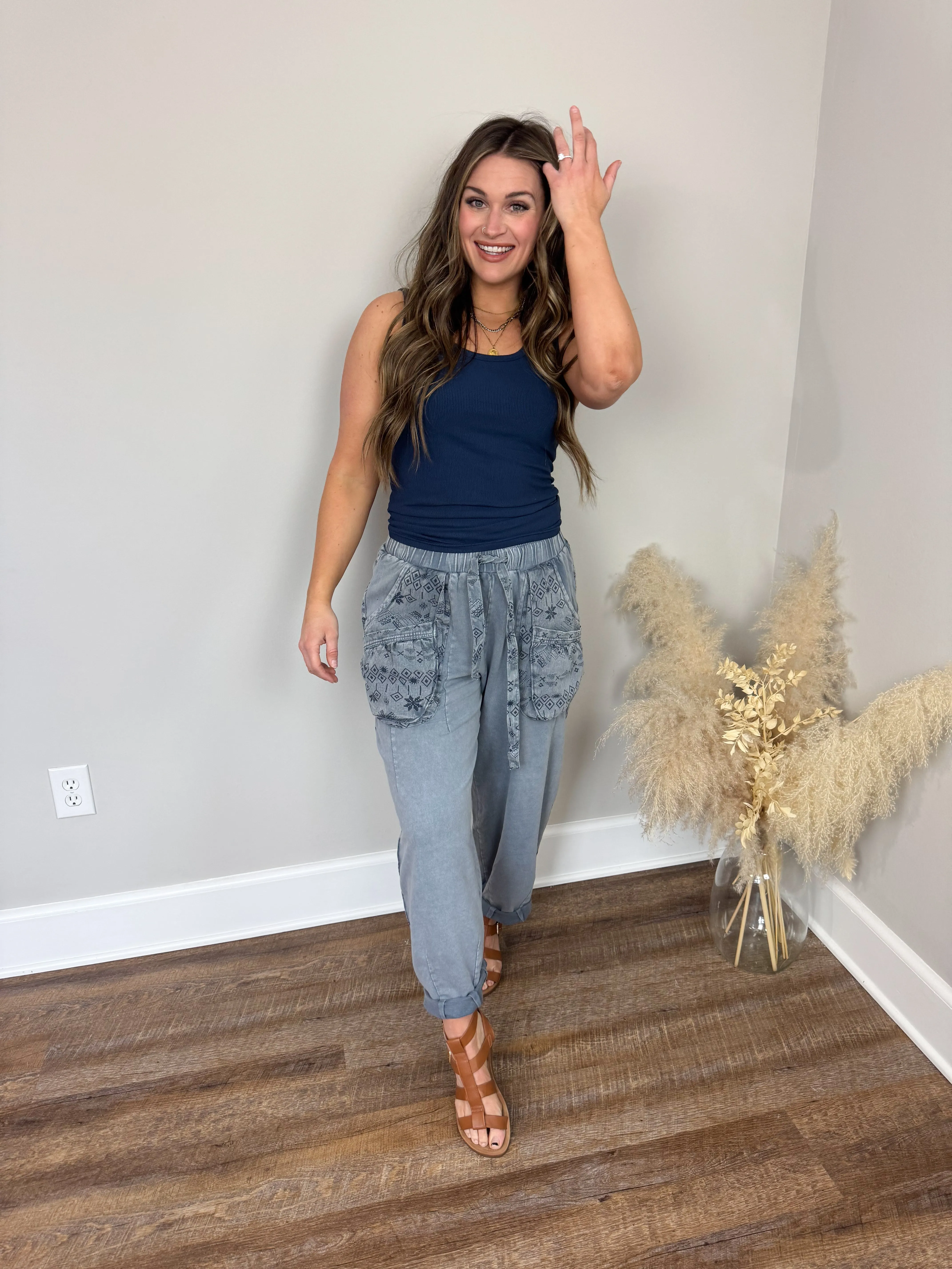 Keating Printed Pants | Denim