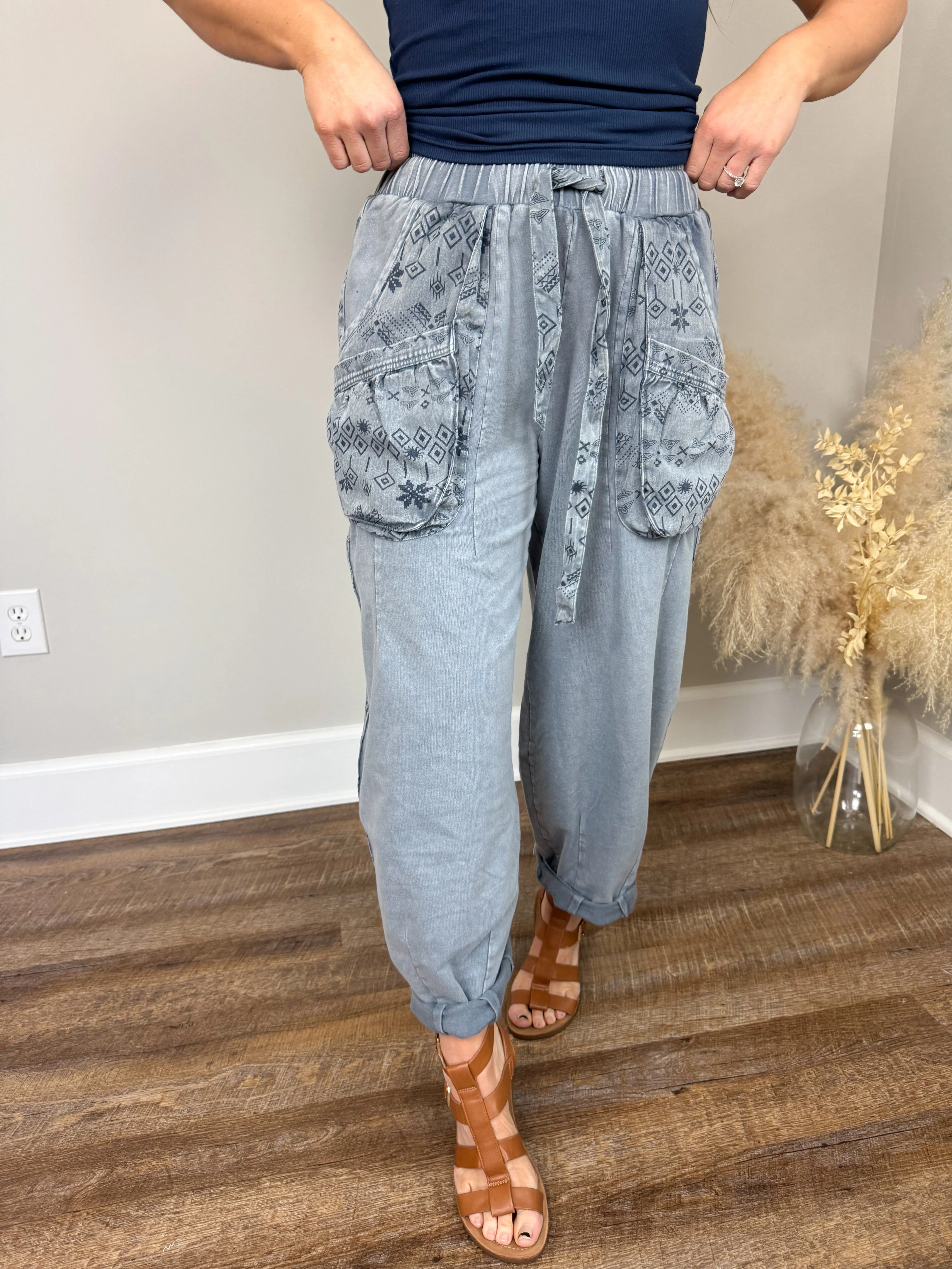 Keating Printed Pants | Denim
