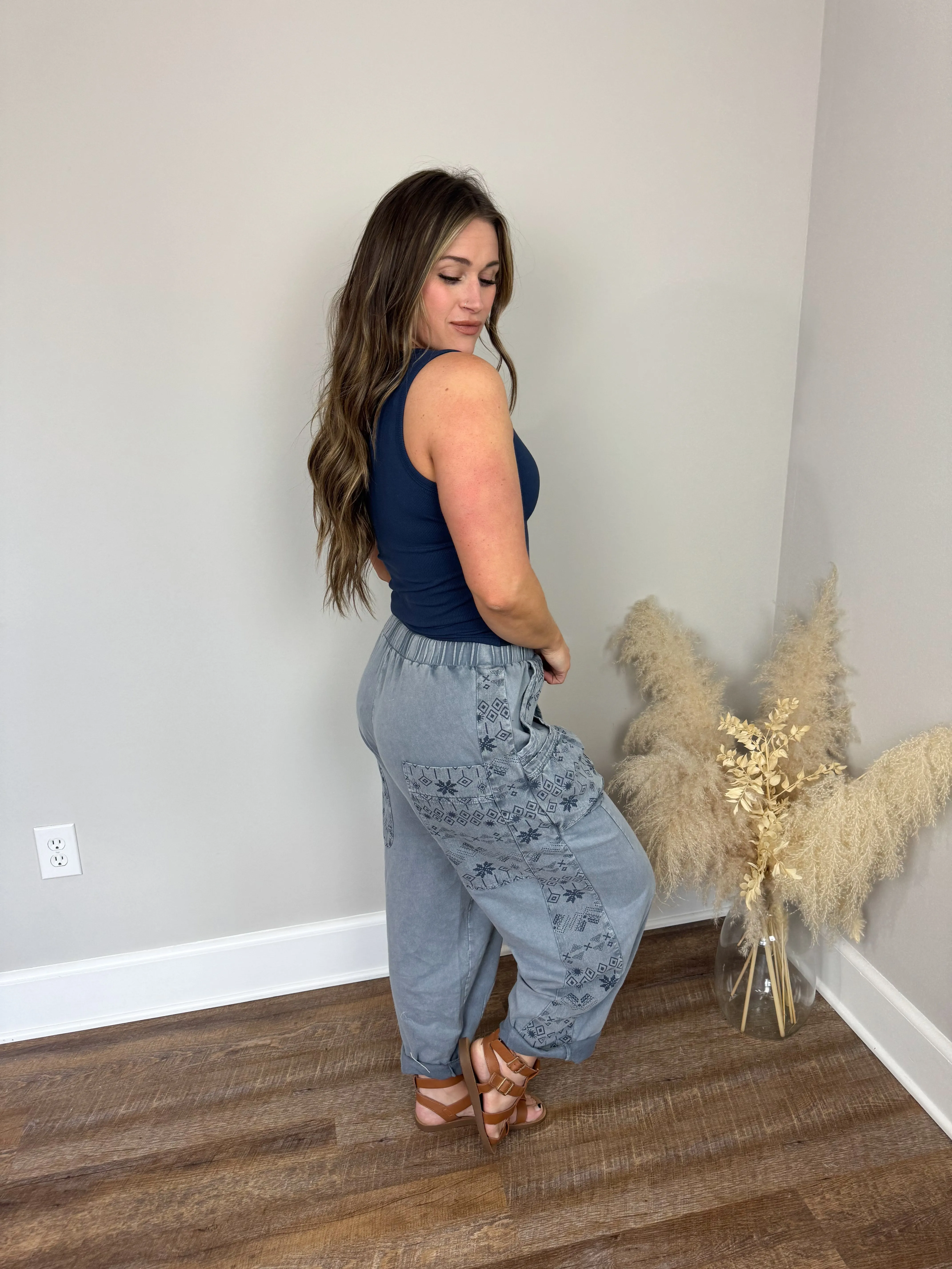 Keating Printed Pants | Denim