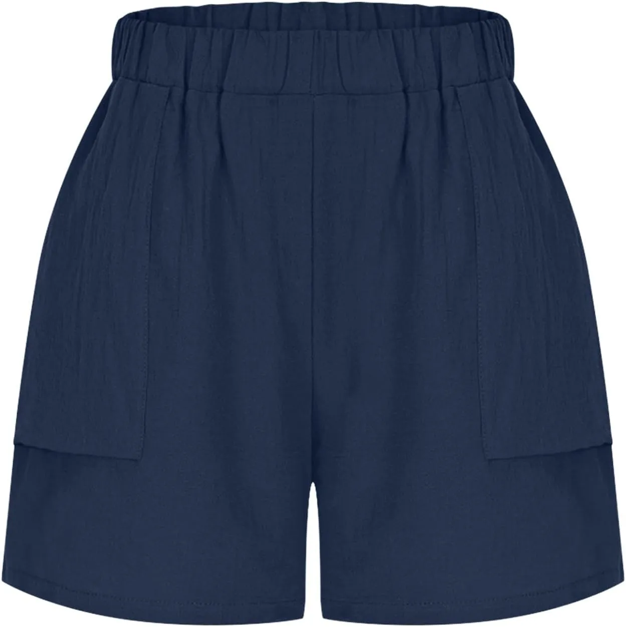 Linen Shorts for Women Summer Casual High Waisted Trousers Lightweight Drawstring Beach Loose Shorts with Pockets