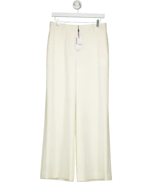 REISS Cream Leanna Tux Wide Leg Trousers - Petite Length UK 10