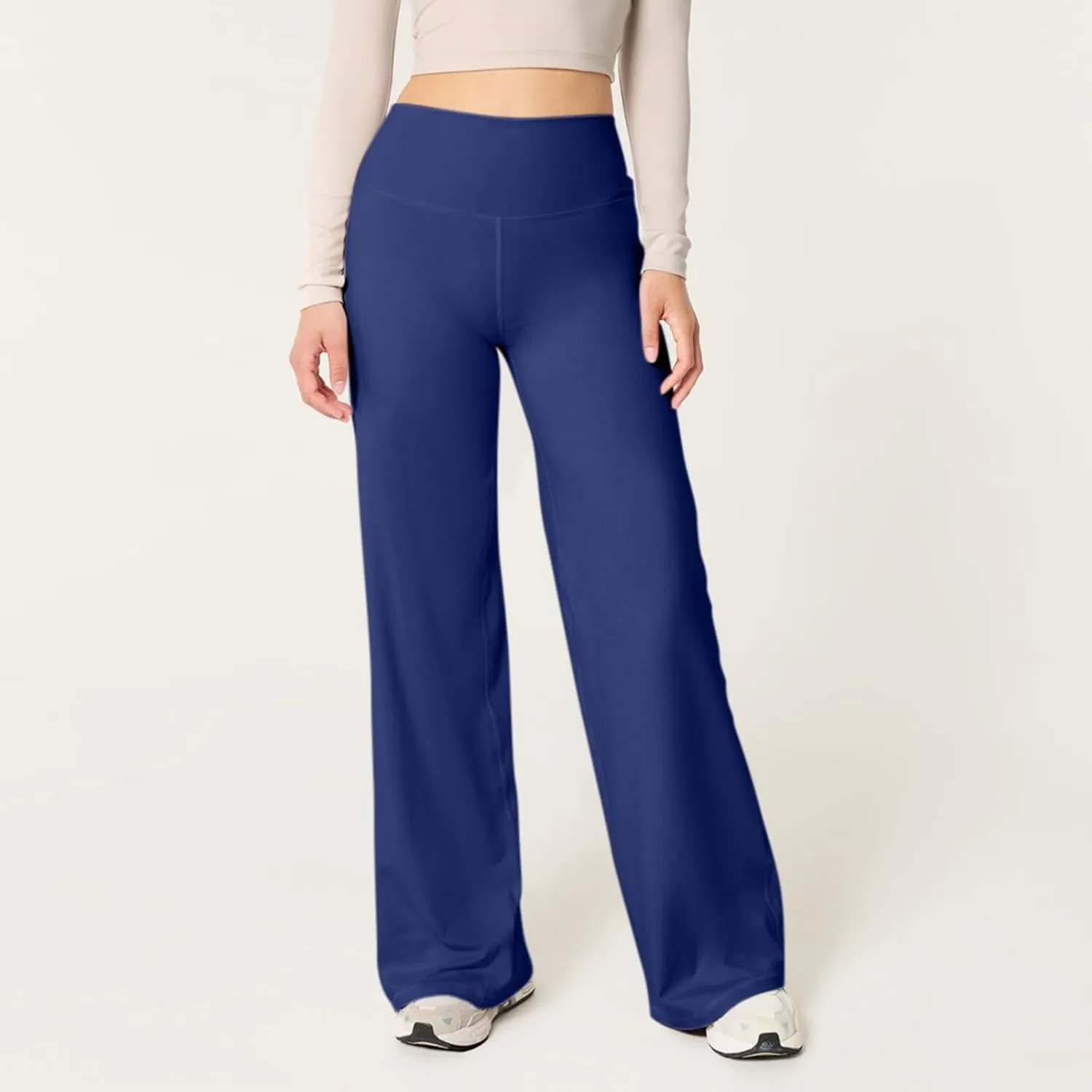Wide Leg Yoga Pants for Woman Stretch High Waist Workout Palazzo Pants Comfy Loose Lounge Casual Trousers with Pocket