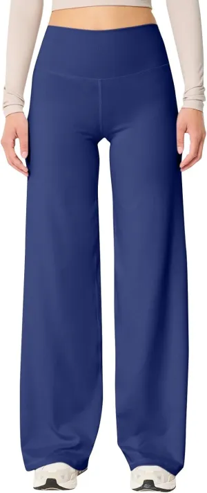 Wide Leg Yoga Pants for Woman Stretch High Waist Workout Palazzo Pants Comfy Loose Lounge Casual Trousers with Pocket