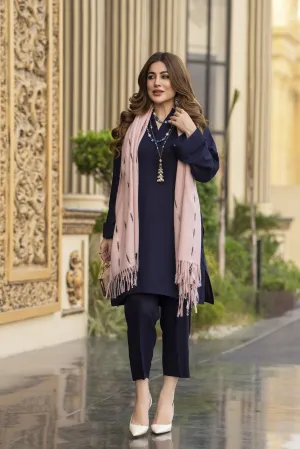 Winter Linen Dress With Wool Stole by Miski WDW2